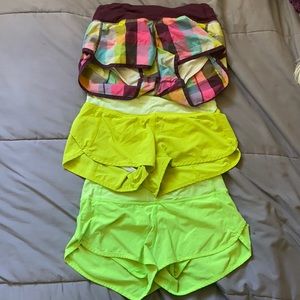 3 lululemon shorts